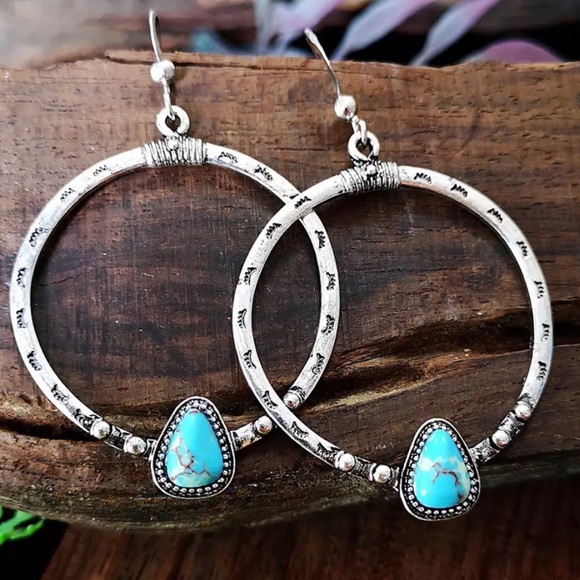 Jewelry - Turquoise Boho Dangle Earrings